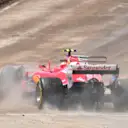Kimi Raikkonen (FIN) Ferrari SF70-H with collision damage on lap one at Formula One World Championship, Rd5, Spanish Grand Prix, Race, Barcelona, Spain, Sunday 14 May 2017. © Sutton Motorsport Images