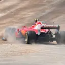 Kimi Raikkonen (FIN) Ferrari SF70-H with collision damage on lap one at Formula One World Championship, Rd5, Spanish Grand Prix, Race, Barcelona, Spain, Sunday 14 May 2017. © Sutton Motorsport Images