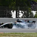 Lewis Hamilton (GBR) Mercedes-Benz F1 W08 Hybrid locks up at Formula One World Championship, Rd5, Spanish Grand Prix, Race, Barcelona, Spain, Sunday 14 May 2017. © Sutton Motorsport Images