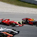 Kimi Raikkonen (FIN) Ferrari SF70-H AND Max Verstappen (NED) Red Bull Racing RB13 collide at Formula One World Championship, Rd5, Spanish Grand Prix, Race, Barcelona, Spain, Sunday 14 May 2017. © Sutton Motorsport Images