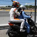 Race retiree Stoffel Vandoorne (BEL) McLaren on a scooter at Formula One World Championship, Rd5, Spanish Grand Prix, Race, Barcelona, Spain, Sunday 14 May 2017. © Sutton Motorsport Images