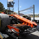 The car of race retiree Stoffel Vandoorne (BEL) McLaren MCL32 is recovered at Formula One World Championship, Rd5, Spanish Grand Prix, Race, Barcelona, Spain, Sunday 14 May 2017. © Sutton Motorsport Images