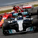 Valtteri Bottas (FIN) Mercedes-Benz F1 W08 Hybrid leads Sebastian Vettel (GER) Ferrari SF70-H at Formula One World Championship, Rd5, Spanish Grand Prix, Race, Barcelona, Spain, Sunday 14 May 2017. © Sutton Motorsport Images
