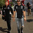 Sergio Perez (MEX) Force India and Xavi Martos (ESP) Trainer at Formula One World Championship, Rd5, Spanish Grand Prix, Preparations, Barcelona, Spain, Thursday 11 May 2017. © Sutton Motorsport Images