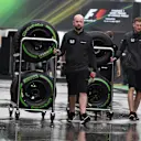 McLaren mechanics with Pirelli tyres at Formula One World Championship, Rd5, Spanish Grand Prix, Preparations, Barcelona, Spain, Thursday 11 May 2017. © Sutton Motorsport Images