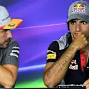 Fernando Alonso (ESP) McLaren and Carlos Sainz jr (ESP) Scuderia Toro Rosso in the Press Conference at Formula One World Championship, Rd5, Spanish Grand Prix, Preparations, Barcelona, Spain, Thursday 11 May 2017. © Sutton Motorsport Images