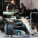 Mercedes-Benz F1 W08 Hybrid in the garage at Formula One World Championship, Rd5, Spanish Grand Prix, Preparations, Barcelona, Spain, Thursday 11 May 2017. © Sutton Motorsport Images