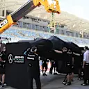The car of Lewis Hamilton (GBR) Mercedes-Benz F1 W08 Hybrid is recovered to the pits at Formula One Testing, Day One, Bahrain International Circuit, Sakhir, Bahrain, Tuesday 18 April 2017. © Sutton Motorsport Images