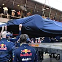 The car of Daniel Ricciardo (AUS) Red Bull Racing RB13 is recovered to the pits at Formula One Testing, Day One, Barcelona, Spain, 27 February 2017. © Sutton Images