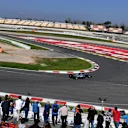 Valtteri Bottas (FIN) Mercedes-Benz F1 W08 Hybrid and fans at Formula One Testing, Day One, Barcelona, Spain, 27 February 2017. © Sutton Images