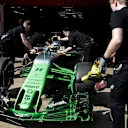 Sergio Perez (MEX) Force India VJM10 with aero paint on nose and front wing at Formula One Testing, Day One, Barcelona, Spain, 27 February 2017. © Sutton Images