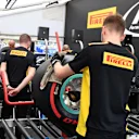 Pirelli preparation area at Formula One Testing, Day One, Barcelona, Spain, 27 February 2017. © Sutton Images