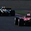 Nico Hulkenberg (GER) Renault Sport F1 Team RS17 and Sebastian Vettel (GER) Ferrari SF70-H at Formula One Testing, Day One, Barcelona, Spain, 27 February 2017. © Sutton Images