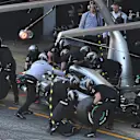 Lewis Hamilton (GBR) Mercedes-Benz F1 W08 Hybrid pit stop at Formula One Testing, Day Three, Barcelona, Spain, 1 March 2017. © Sutton Images