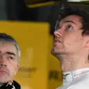 Nick Chester (GBR) Renault Sport F1 Team Technical Director and Jolyon Palmer (GBR) Renault Sport F1 Team at Formula One Testing, Day Three, Barcelona, Spain, 1 March 2017. © Sutton Images