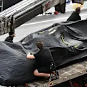 The car of Esteban Ocon (FRA) Force India VJM10 is recovered to the pits at Formula One Testing, Day Two, Barcelona, Spain, 28 February 2017. © Sutton Images
