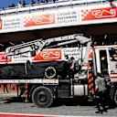 The car of Fernando Alonso (ESP) McLaren MCL32 is returned to the pits at Formula One Testing, Day Four, Barcelona, Spain, 10 March 2017. © Sutton Images
