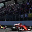 Kimi Raikkonen (FIN) Ferrari SF70-H and Max Verstappen (NED) Red Bull Racing RB13 at Formula One Testing, Day Four, Barcelona, Spain, 10 March 2017. © Sutton Images