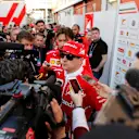 Kimi Raikkonen (FIN) Ferrari talks with the media at Formula One Testing, Day Four, Barcelona, Spain, 10 March 2017. © Sutton Images