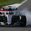 Valtteri Bottas (FIN) Mercedes-Benz F1 W08 Hybrid locks up at Formula One Testing, Day One, Barcelona, Spain, 7 March 2017. © Sutton Images