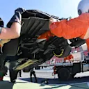 The car of Stoffel Vandoorne (BEL) McLaren MCL32 is recovered at Formula One Testing, Day Three, Barcelona, Spain, 9 March 2017. © Sutton Images