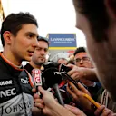Esteban Ocon (FRA) Force India F1 talks with the media at Formula One Testing, Day Three, Barcelona, Spain, 9 March 2017. © Sutton Images