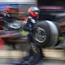Red Bull Racing mechanics prepare for a pit stop at Formula One Testing, Day Two, Barcelona, Spain, 8 March 2017. © Sutton Images