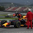 Max Verstappen (NED) Red Bull Racing RB13 stops on track at Formula One Testing, Day Two, Barcelona, Spain, 8 March 2017. © Sutton Images