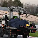 The car of Max Verstappen (NED) Red Bull Racing RB13 is recovered at Formula One Testing, Day Two, Barcelona, Spain, 8 March 2017. © Sutton Images