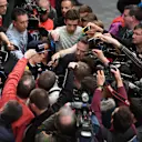 Max Verstappen (NED) Red Bull Racing talks with the media at Formula One Testing, Day Two, Barcelona, Spain, 8 March 2017. © Sutton Images