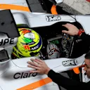 Sergio Perez (MEX) Force India VJM10 at Formula One Testing, Day Two, Barcelona, Spain, 8 March 2017. © Sutton Images