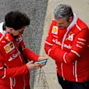 Mattia Binotto (ITA) Ferrari Chief Technical Officer and Maurizio Arrivabene (ITA) Ferrari Team Principal at Formula One Testing, Day Two, Barcelona, Spain, 8 March 2017. © Sutton Images