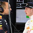 Max Verstappen (NED) Red Bull Racing with Gianpiero Lambiase (ITA) Red Bull Racing Race Engineer at Formula One World Championship, Rd17, United States Grand Prix, Practice, Circuit of the Americas, Austin, Texas, USA, Friday 20 October 2017. © Mark Sutton/Sutton Images