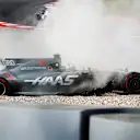 Romain Grosjean (FRA) Haas VF-17 spins into the gravel in FP3 at Formula One World Championship, Rd17, United States Grand Prix, Qualifying, Circuit of the Americas, Austin, Texas, USA, Saturday 21 October 2017. © Zak Mauger/LAT/Sutton Images