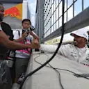 Pole sitter Lewis Hamilton (GBR) Mercedes AMG F1 celebrates in parc ferme at Formula One World Championship, Rd17, United States Grand Prix, Qualifying, Circuit of the Americas, Austin, Texas, USA, Saturday 21 October 2017. © Mark Sutton/Sutton Images
