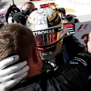 Race winner Hamilton (GBR) Mercedes AMG F1 celebrates in parc ferme with the team at Formula One World Championship, Rd17, United States Grand Prix, Race, Circuit of the Americas, Austin, Texas, USA, Sunday 22 October 2017. © Manuel Goria/Sutton Images