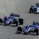 Marcus Ericsson (SWE) Sauber C36 and Pascal Wehrlein (GER) Sauber C36 at Formula One World Championship, Rd17, United States Grand Prix, Race, Circuit of the Americas, Austin, Texas, USA, Sunday 22 October 2017. © Manuel Goria/Sutton Images