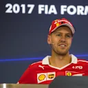 Sebastian Vettel (GER) Ferrari in the Press Conference at Formula One World Championship, Rd17, United States Grand Prix, Race, Circuit of the Americas, Austin, Texas, USA, Sunday 22 October 2017. © Manuel Goria/Sutton Images
