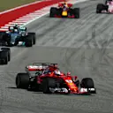 Sebastian Vettel (GER) Ferrari SF70-H leads at thew start of the race at Formula One World Championship, Rd17, United States Grand Prix, Race, Circuit of the Americas, Austin, Texas, USA, Sunday 22 October 2017. © Kym Illman/Sutton Images
