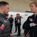 Stoffel Vandoorne (BEL) McLaren and Brendon Hartley (NZL) Scuderia Toro Rosso at Formula One World Championship, Rd17, United States Grand Prix, Race, Circuit of the Americas, Austin, Texas, USA, Sunday 22 October 2017. © Kym Illman/Sutton Images