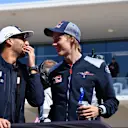 Daniel Ricciardo (AUS) Red Bull Racing and Brendon Hartley (NZL) Scuderia Toro Rosso on the drivers parade at at Formula One World Championship, Rd17, United States Grand Prix, Race, Circuit of the Americas, Austin, Texas, USA, Sunday 22 October 2017. © Mark Sutton/Sutton Images