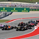 Sebastian Vettel (GER) Ferrari SF70-H leads at the start of the race at Formula One World Championship, Rd17, United States Grand Prix, Race, Circuit of the Americas, Austin, Texas, USA, Sunday 22 October 2017. © Mark Sutton/Sutton Images
