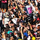 Race winner Lewis Hamilton (GBR) Mercedes AMG F1 celebrates in parc ferme at Formula One World Championship, Rd17, United States Grand Prix, Race, Circuit of the Americas, Austin, Texas, USA, Sunday 22 October 2017. © Kym Illman/Sutton Images
