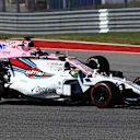 Felipe Massa (BRA) Williams FW40 and Sergio Perez (MEX) Force India VJM10 battle at Formula One World Championship, Rd17, United States Grand Prix, Race, Circuit of the Americas, Austin, Texas, USA, Sunday 22 October 2017. © Mark Sutton/Sutton Images