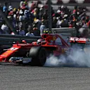 Kimi Raikkonen (FIN) Ferrari SF70-H locks up at Formula One World Championship, Rd17, United States Grand Prix, Race, Circuit of the Americas, Austin, Texas, USA, Sunday 22 October 2017. © Mark Sutton/Sutton Images