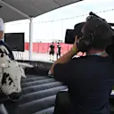 Craig Slater (GBR) Sky TV and bucking bronco at Formula One World Championship, Rd17, United States Grand Prix, Preparations, Circuit of the Americas, Austin, Texas, USA, Thursday 19 October 2017. © Mark Sutton/Sutton Images
