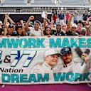 Mercedes AMG F1 fans and banners at Formula One World Championship, Rd17, United States Grand Prix, Preparations, Circuit of the Americas, Austin, Texas, USA, Thursday 19 October 2017. © Manuel Goria/Sutton Images