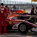 Ferrari mechanics with Ferrari SF70-H at Formula One World Championship, Rd17, United States Grand Prix, Preparations, Circuit of the Americas, Austin, Texas, USA, Thursday 19 October 2017. © Manuel Goria/Sutton Images