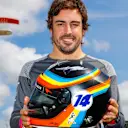 Fernando Alonso (ESP) McLaren with his special edition helmet at Formula One World Championship, Rd17, United States Grand Prix, Preparations, Circuit of the Americas, Austin, Texas, USA, Thursday 19 October 2017. © Steven Tee/LAT/Sutton Images