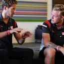 Romain Grosjean (FRA) Haas F1 and Kevin Magnussen (DEN) Haas F1 at Formula One World Championship, Rd17, United States Grand Prix, Preparations, Circuit of the Americas, Austin, Texas, USA, Thursday 19 October 2017. © Mark Sutton/Sutton Images